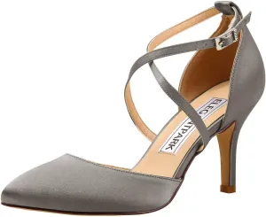 ELEGANTPARK Heels for Women Closed Toe Strappy Pointed High Heel Pumps Satin Pointy Wedding Evening Dress Shoes
