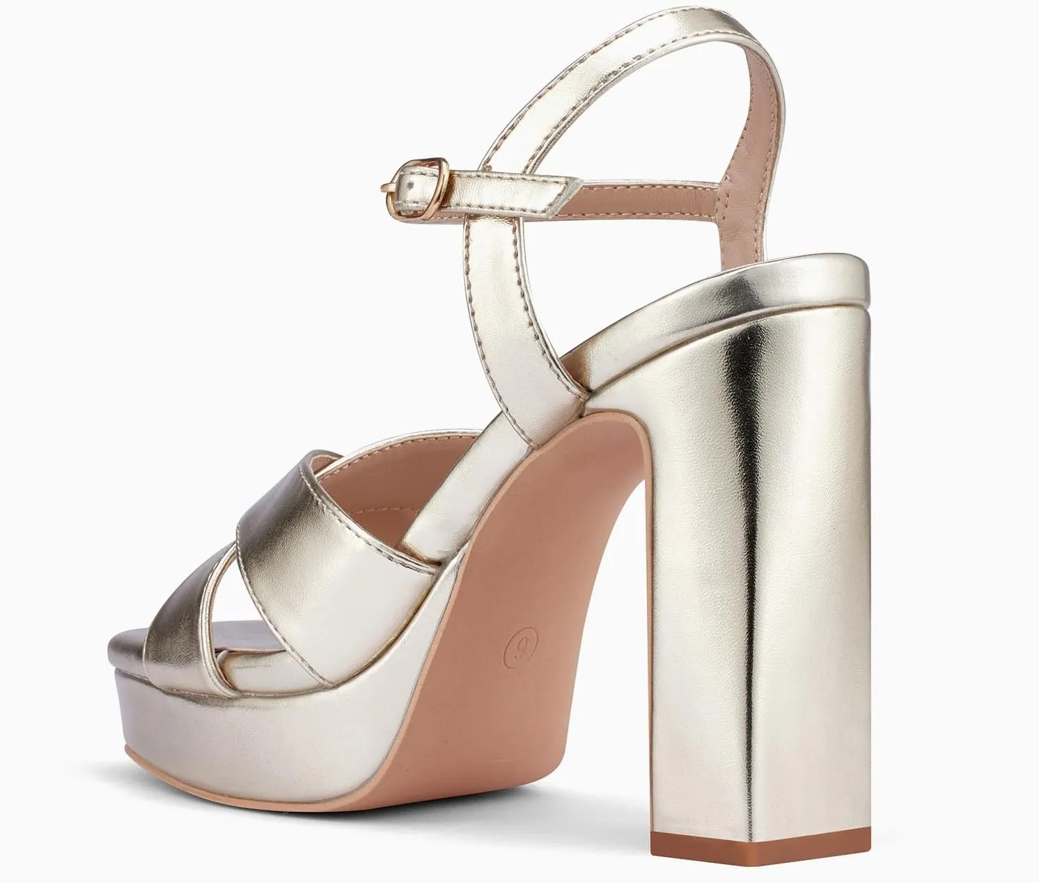 Elisabet Tang Chunky Platform Heeled Sandals for Women Sexy Square Toe Heels High Ankle Strappy Sandals for Summer Wedding Party Prom and Dating
