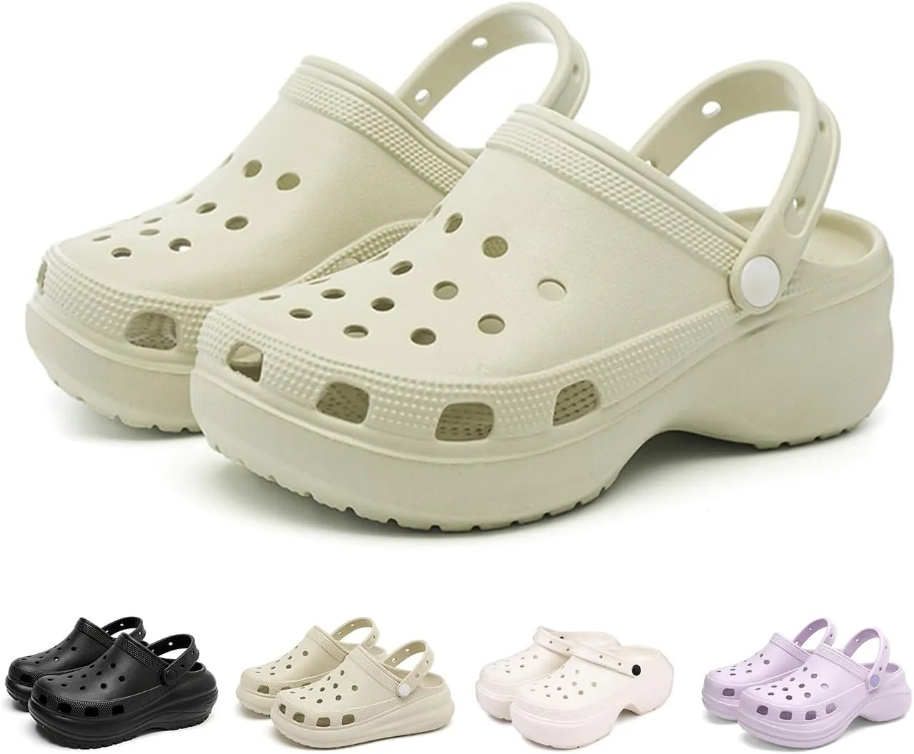 Fashion comfortable platform clogs for women's outdoor and indoor cloud slides Casual pillows sandals beach shoes jogging shoes walking shoes wading shoes