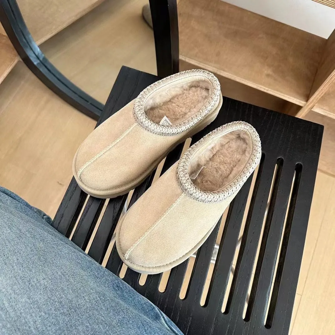 Fashion plush platform slippers for kids trend Mini Fleece Lined boots big kids Outdoor indoor slippers little kids Anti slip boots girl boys Short ankle boots Toddler