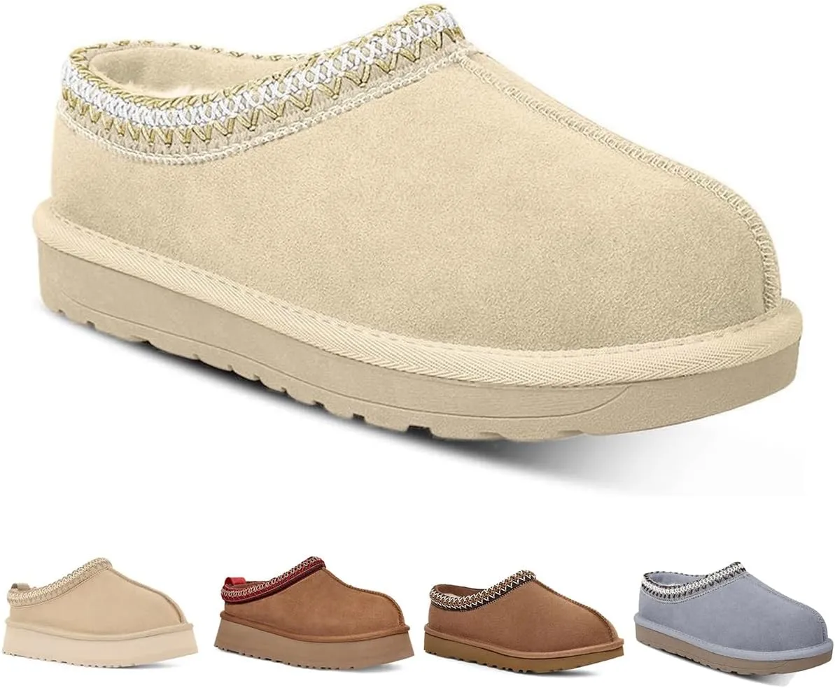 Fashion plush platform slippers for kids trend Mini Fleece Lined boots big kids Outdoor indoor slippers little kids Anti slip boots girl boys Short ankle boots Toddler
