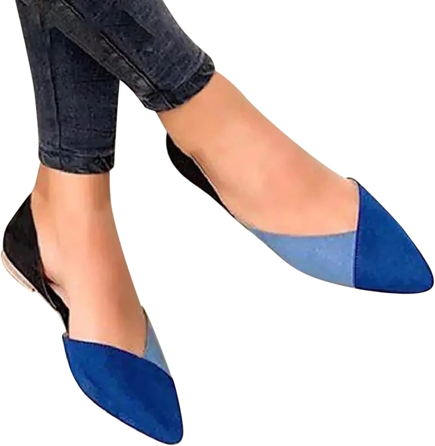 Flats for Women Pointed Toe Slip On Shoes Comfortable Flat Shoes Suede Ballet Flats Dress Shoe