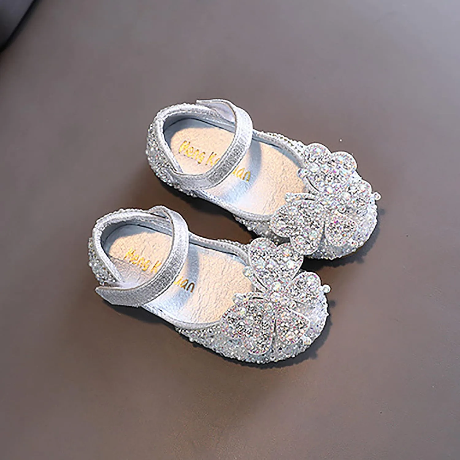 Flip Flops Kids Size 2 Childrens Shoes Pearl Rhinestones Shining Kids Princess Shoes Kids Moccasins Slippers