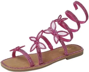 Forever Link Little Kids/Children/Girls Butterfly Rhinestone Wrap-around Flat Sandals