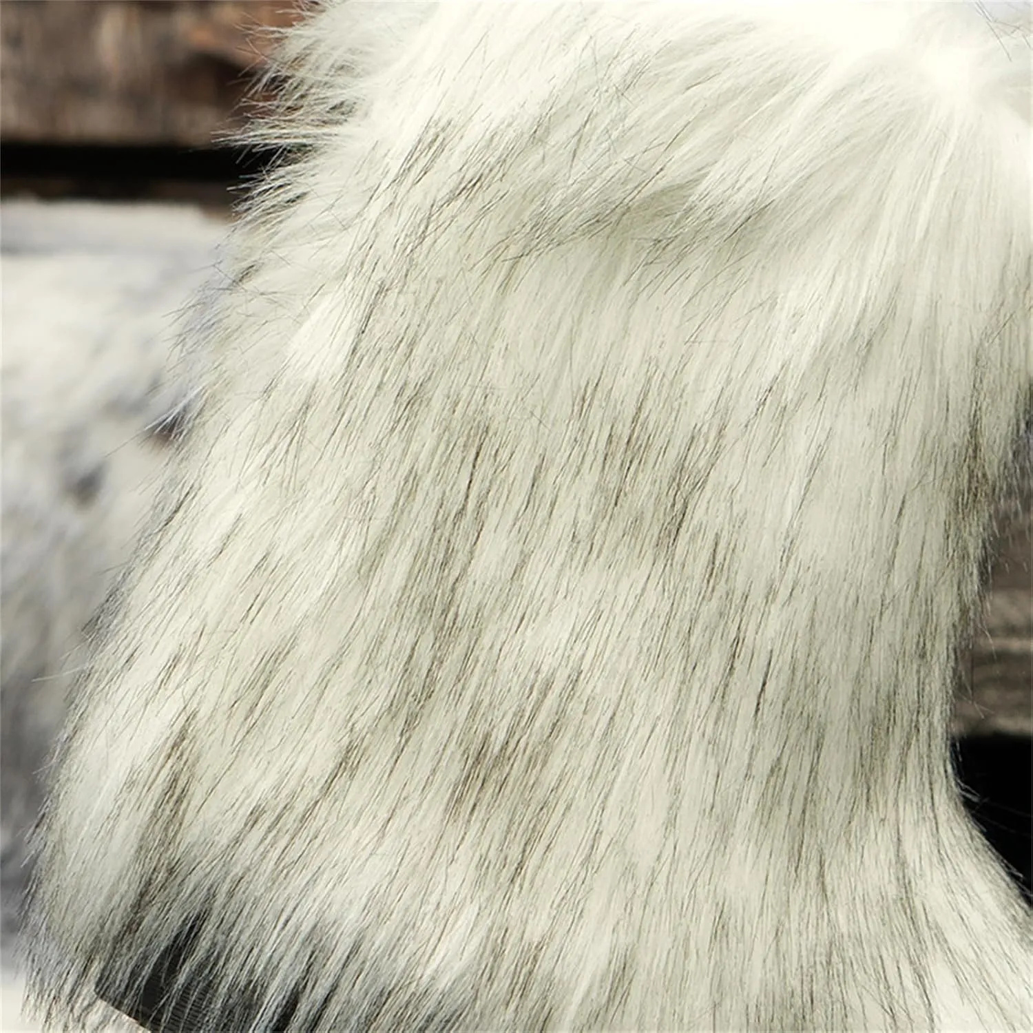 Furry Faux Fur Boots for Women Outdoor Flat Shoes Winter Warm Fuzzy Fluffy Furry Ankle Boots Mid Calf Snow Booties