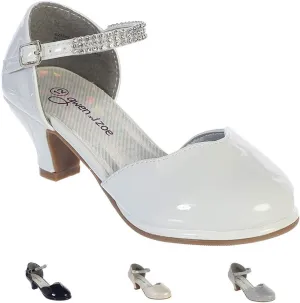 Girls White Dress Shoes for Girls Little Girls Heels Girls Dress Shoes Flower Girl Shoes for Wedding High Heels for Kids First Communion Girls Pageant Shoes for Girls Size 12