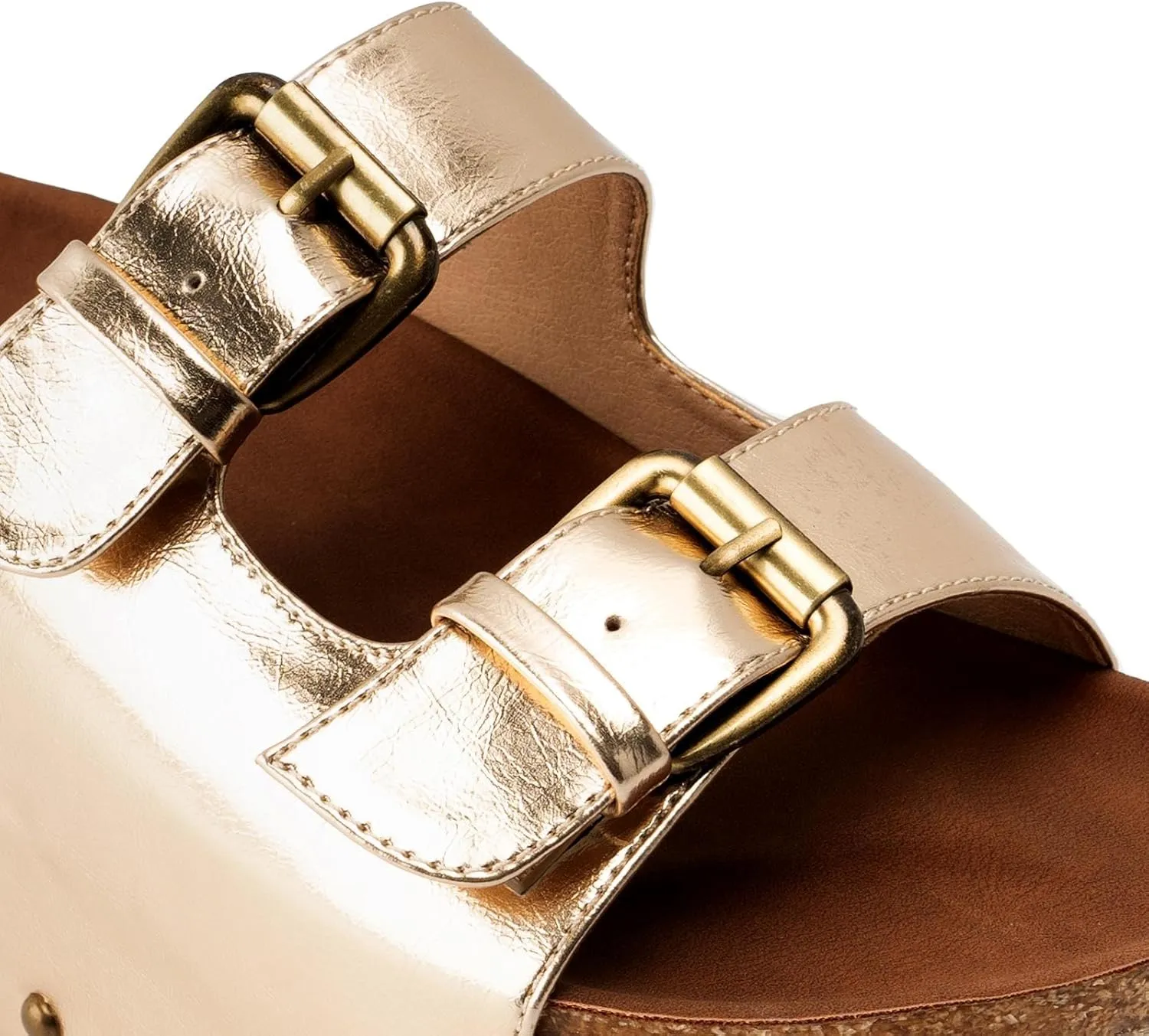 heelchic Platform Sandals Women, Chunky Platform Wedges with Arch Support, Big Buckle Casual Open Toe Slide Sandals