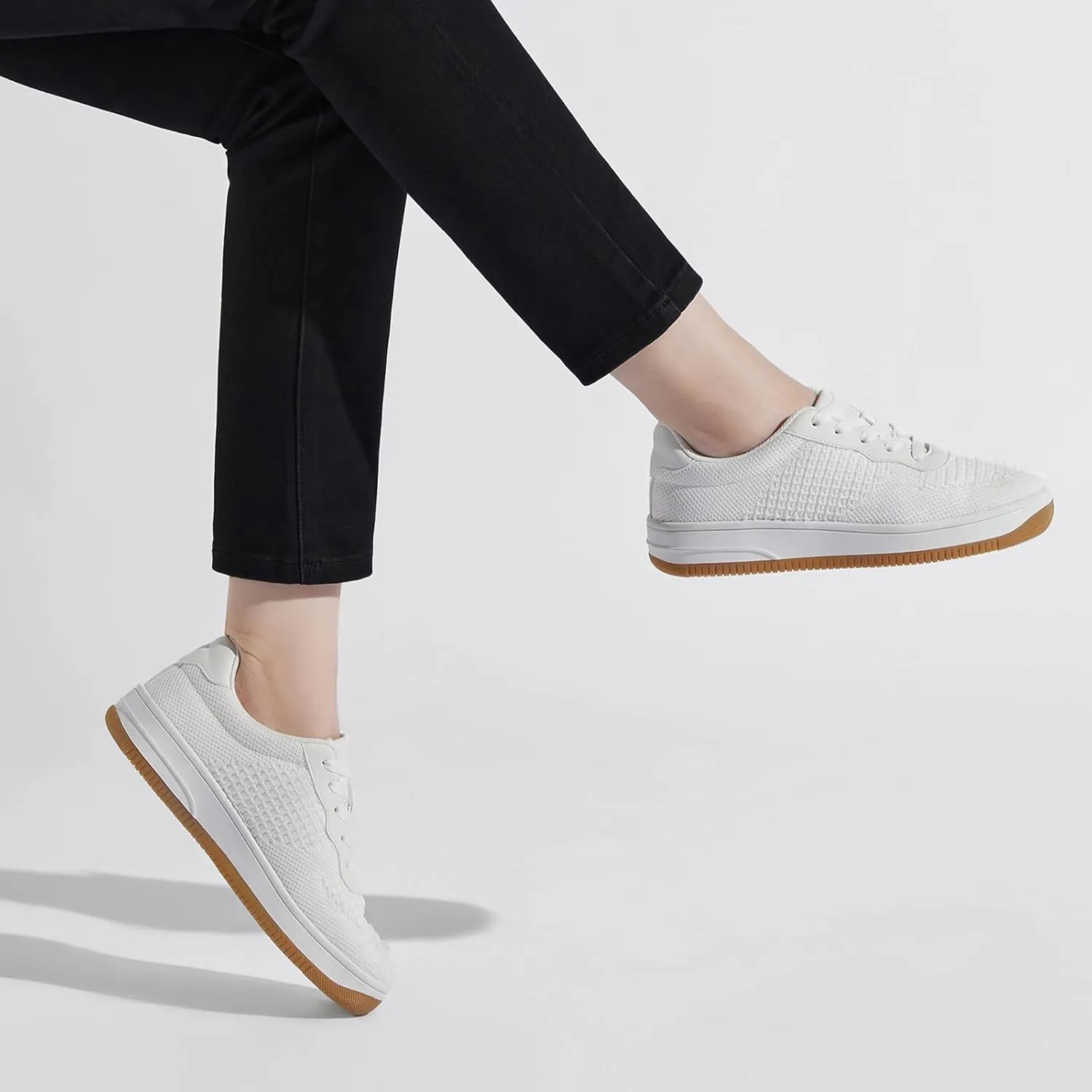 HEEZ White Tennis Shoes Women Platform Fashion Sneakers Comfortable Casual Shoes for Women
