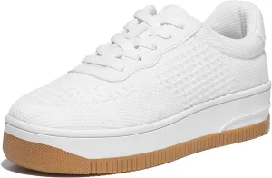 HEEZ White Tennis Shoes Women Platform Fashion Sneakers Comfortable Casual Shoes for Women