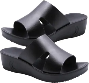 HESBITEUL Women's Wedge Sandals Open-Toe Platform Arch Support Sandals