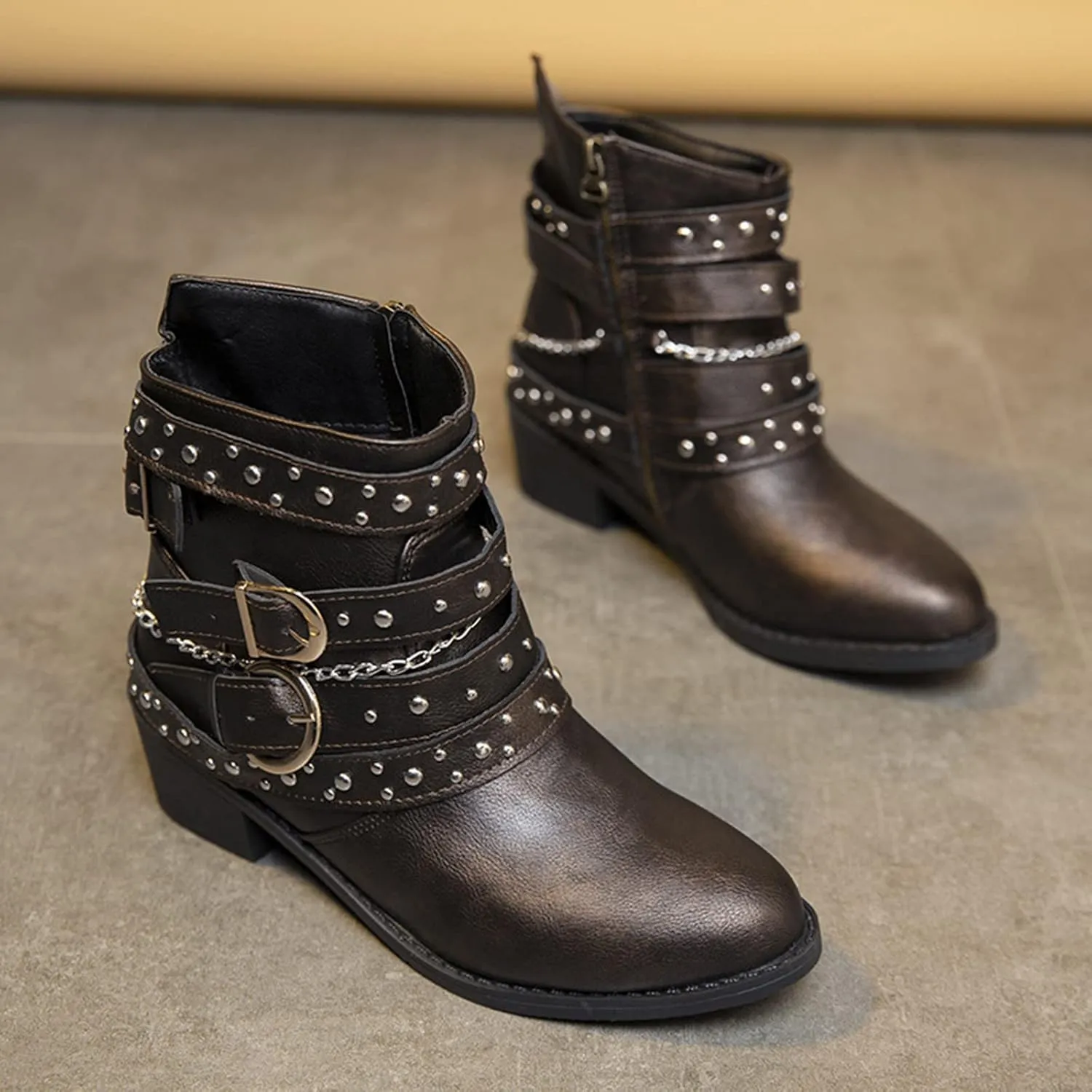 High Heel Ankle Boots for Women Women Fall Boots Womens High Heel Boots Slip On Ankle Boots Womens Ankle Boots Wide Calf Women Platform Wedge Booties Chunky Block Heel Ankle Boots