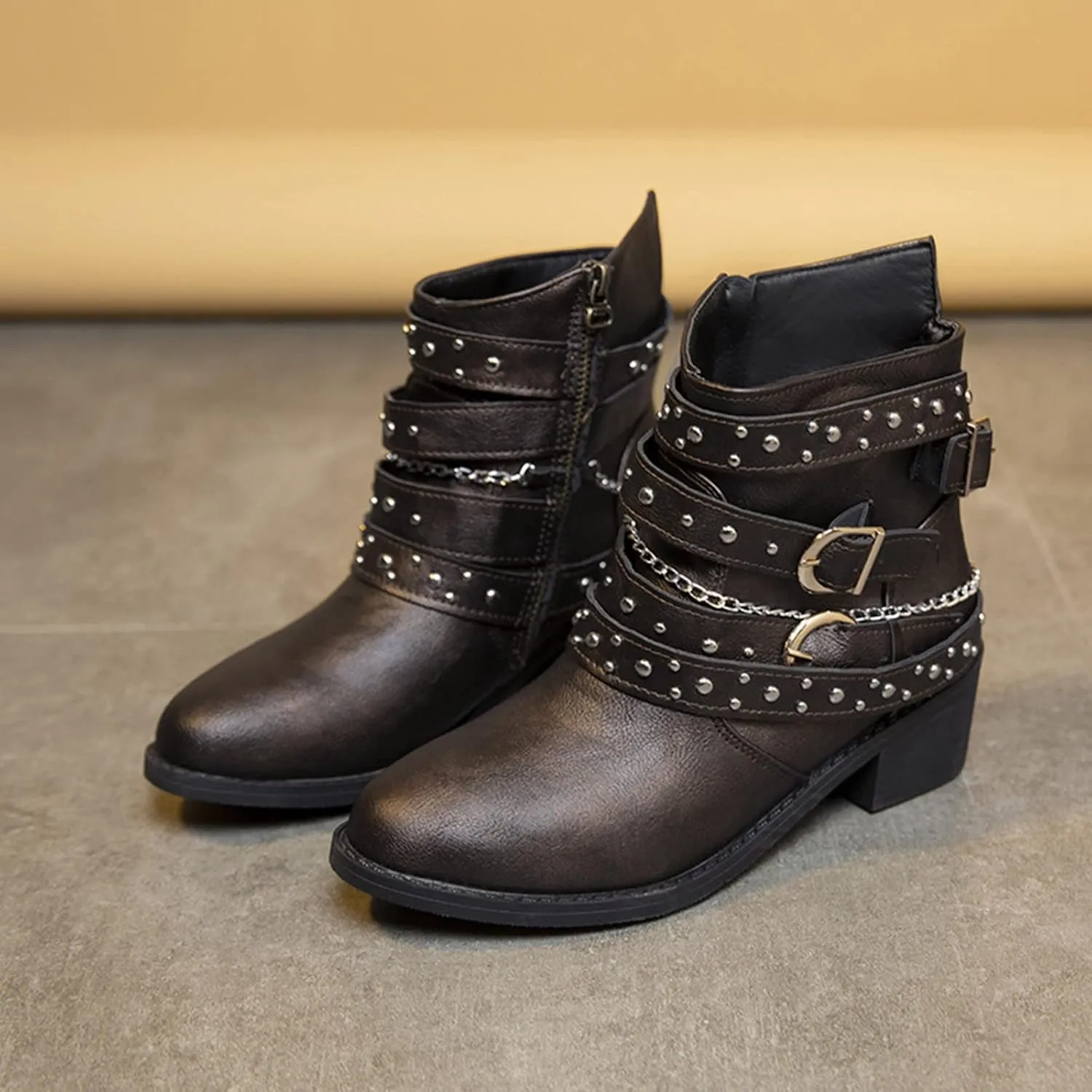 High Heel Ankle Boots for Women Women Fall Boots Womens High Heel Boots Slip On Ankle Boots Womens Ankle Boots Wide Calf Women Platform Wedge Booties Chunky Block Heel Ankle Boots