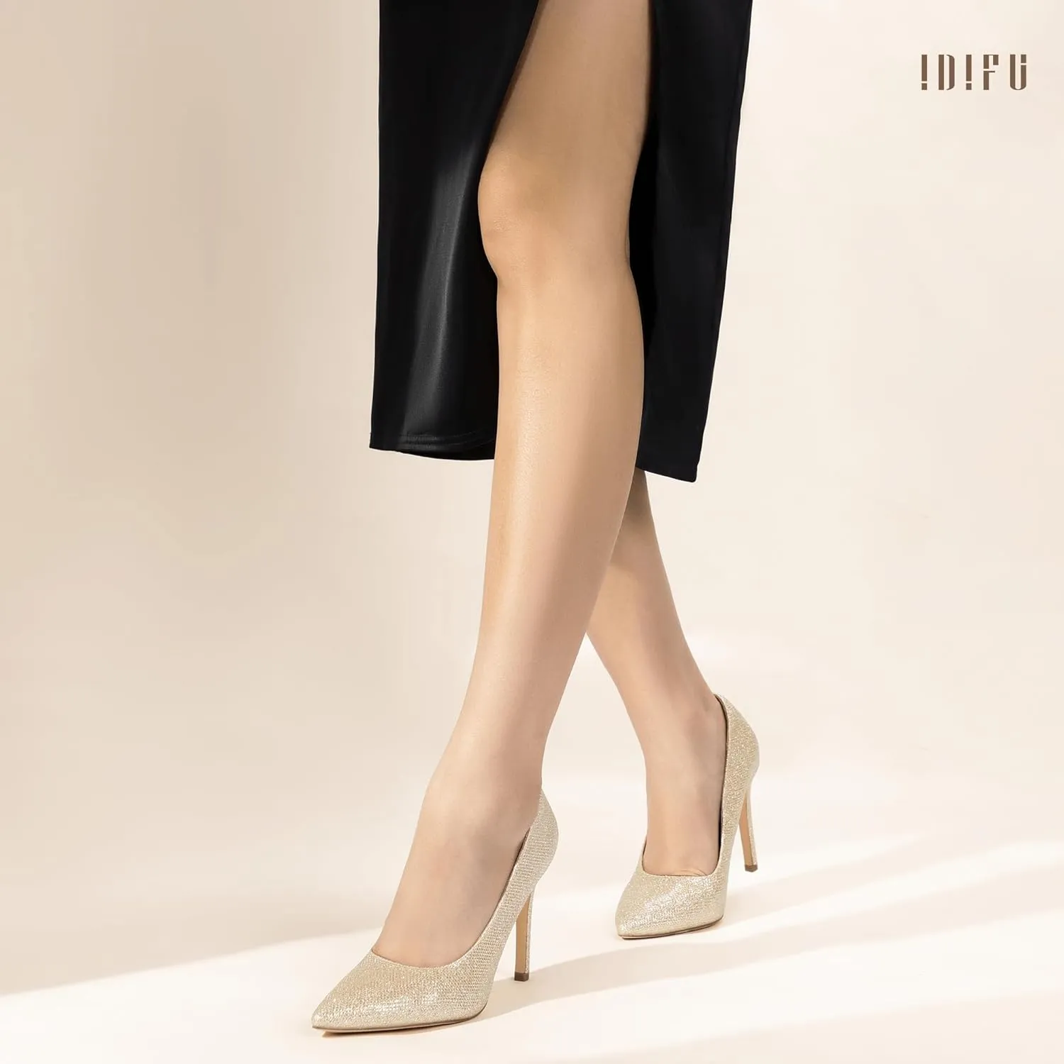 IDIFU IN4 Women's Pumps High Heels Closed Toe Stiletto Pointed Toe Dress Shoes Wedding Prom Bridal Daily Work Office Business Trendy Fashion Sexy Comfortable Pumps Dressy Shoes