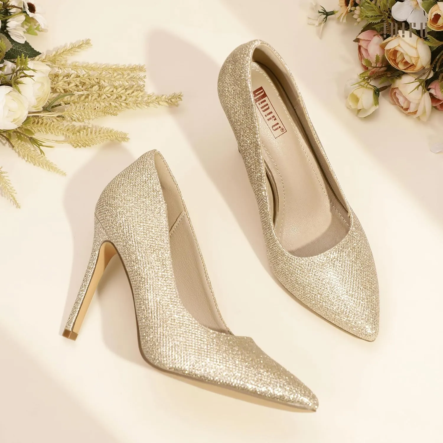 IDIFU IN4 Women's Pumps High Heels Closed Toe Stiletto Pointed Toe Dress Shoes Wedding Prom Bridal Daily Work Office Business Trendy Fashion Sexy Comfortable Pumps Dressy Shoes