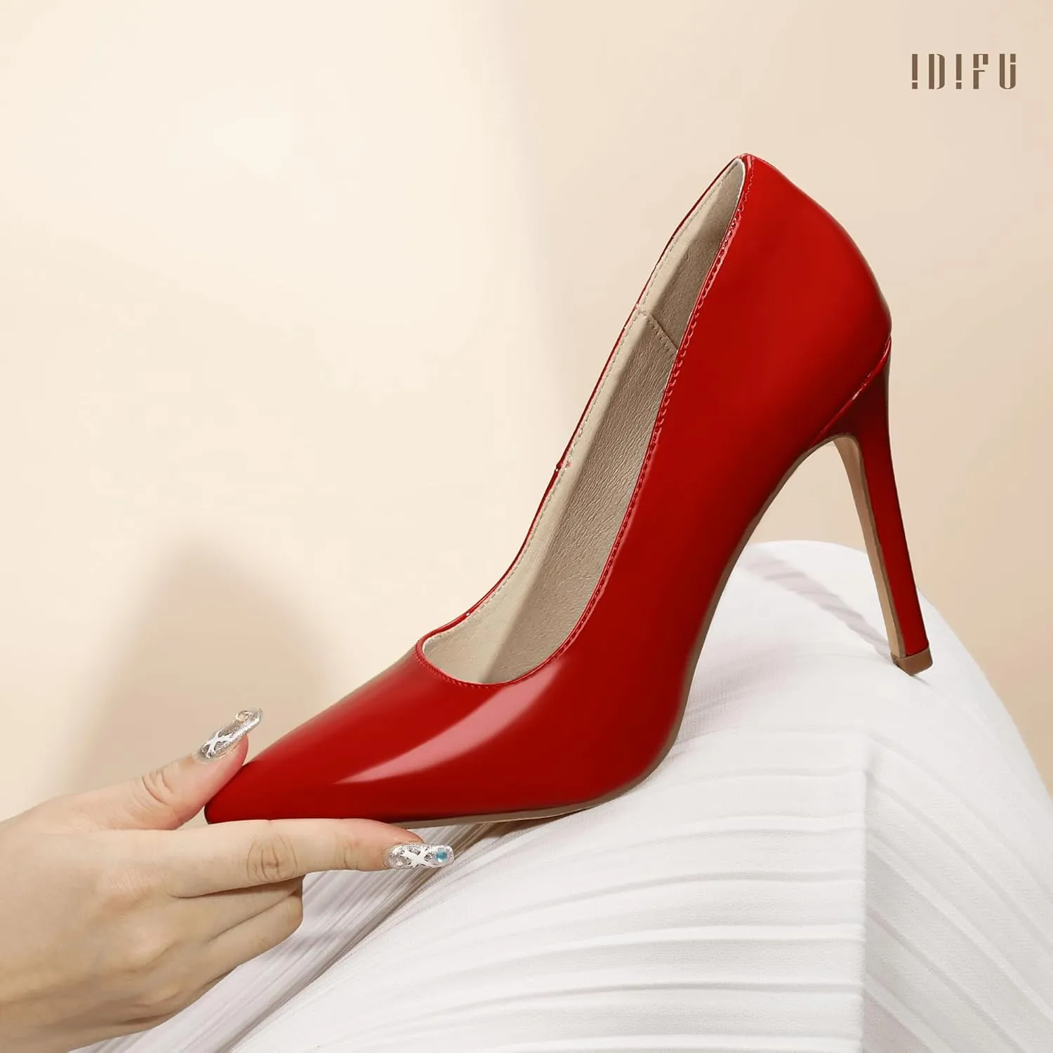 IDIFU IN4 Women's Pumps High Heels Closed Toe Stiletto Pointed Toe Dress Shoes Wedding Prom Bridal Daily Work Office Business Trendy Fashion Sexy Comfortable Pumps Dressy Shoes