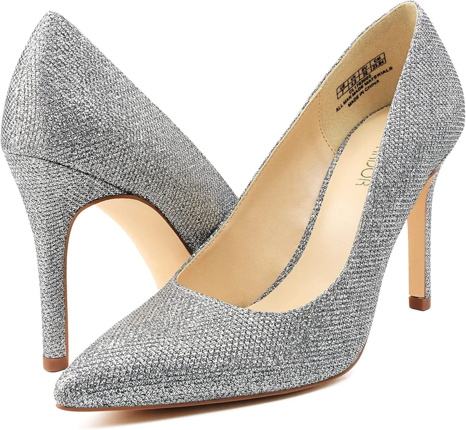 JENN ARDOR Women's High Heels Closed Pointed Toe Stiletto Classic Office Dress Bridal Wedding Pumps Sexy Prom Shoes