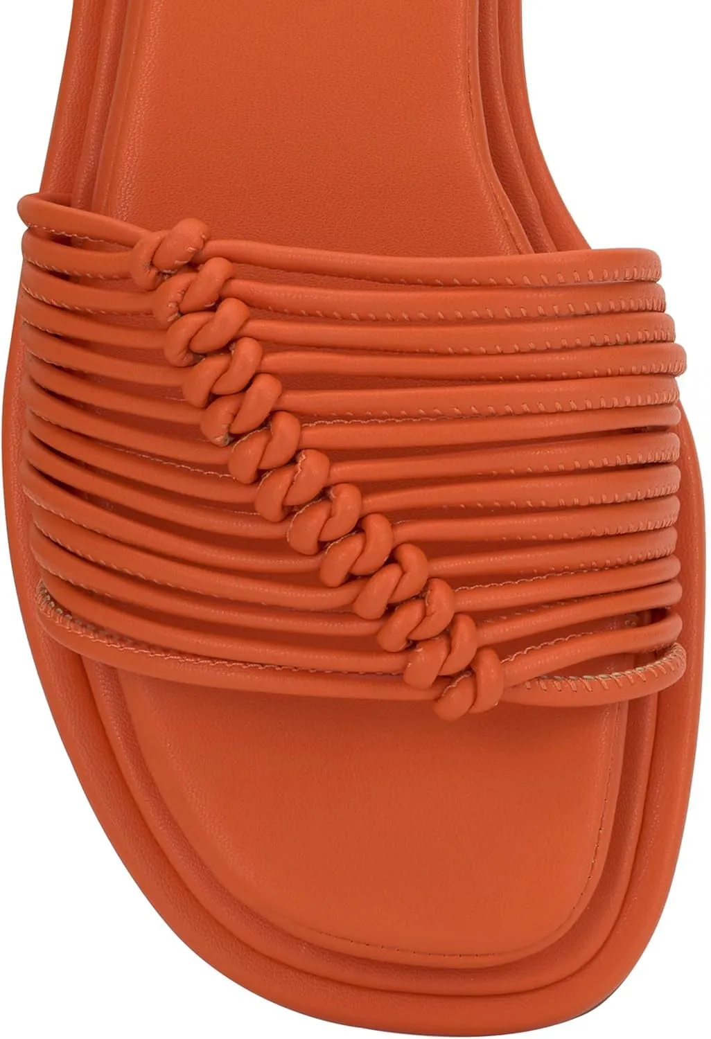 Jessica Simpson Womens Strappy Faux Leather Slide Sandals