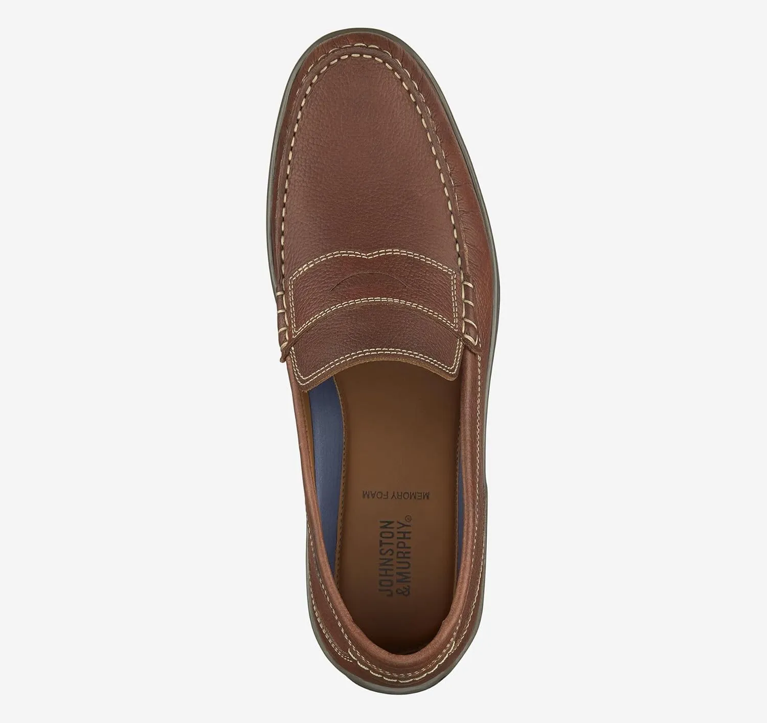 Johnston & Murphy Emmett Penny Dark Tan Full Grain