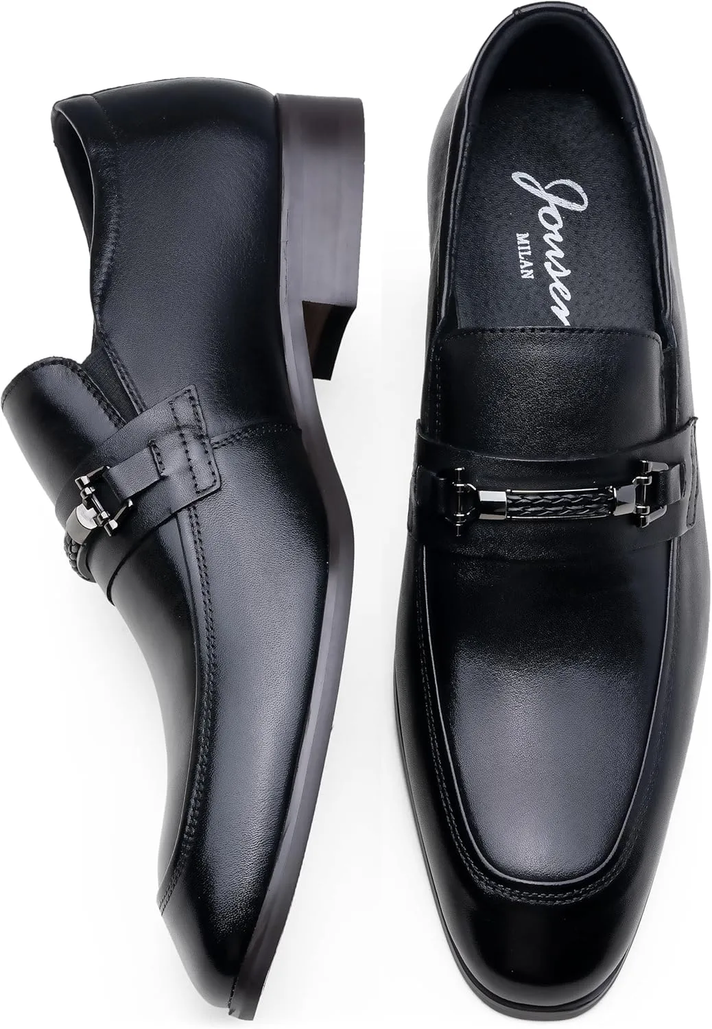 Jouesn Men's Dress Shoes Premium Leather Penny Loafers for Men Slip-On Formal Dress Loafers for Men