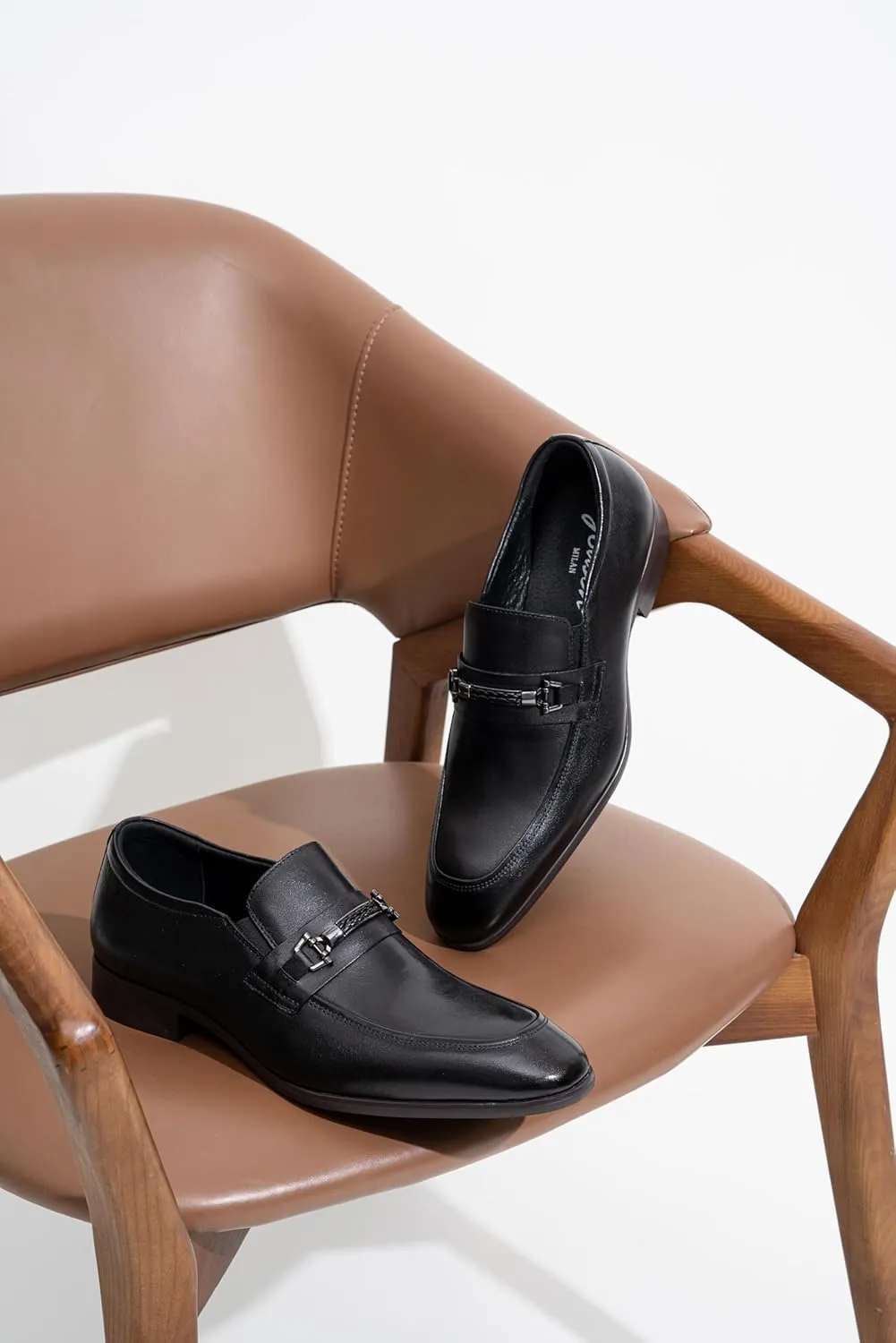Jouesn Men's Dress Shoes Premium Leather Penny Loafers for Men Slip-On Formal Dress Loafers for Men