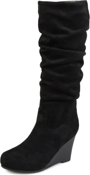 Journee Collection Women's Haze Wedge Knee High Boots - Black - 11