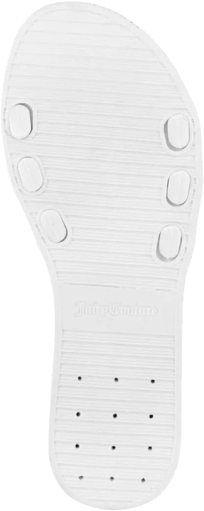Juicy Couture Women's Slide Sandals - Glitter Bling Open Toe Sparkle Flats - Dressy Summer Casual Footwear