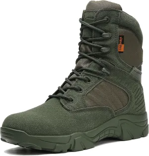 Kervaky Men's Military Tactical Boots Lightweight work boots for men tactical boots breathable jungle Desert Combat Boots