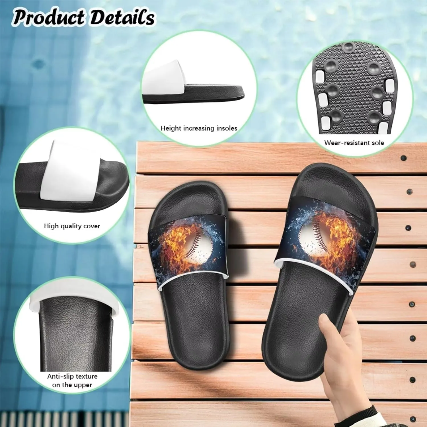 Kids Slide Sandals Novelty Ball Car Slides for Boys Non-slip Summer Slippers Beach Pool Shoes