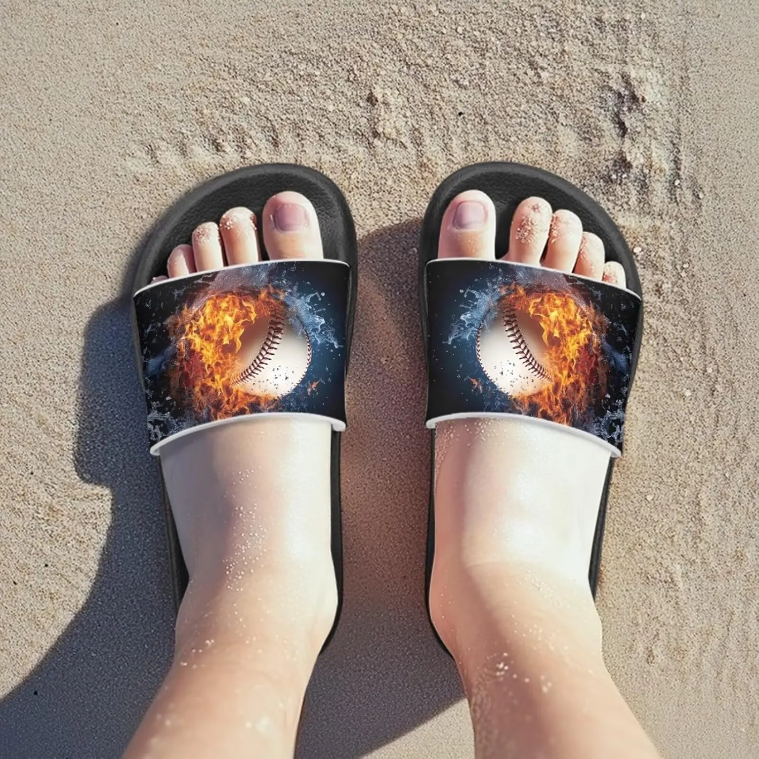 Kids Slide Sandals Novelty Ball Car Slides for Boys Non-slip Summer Slippers Beach Pool Shoes