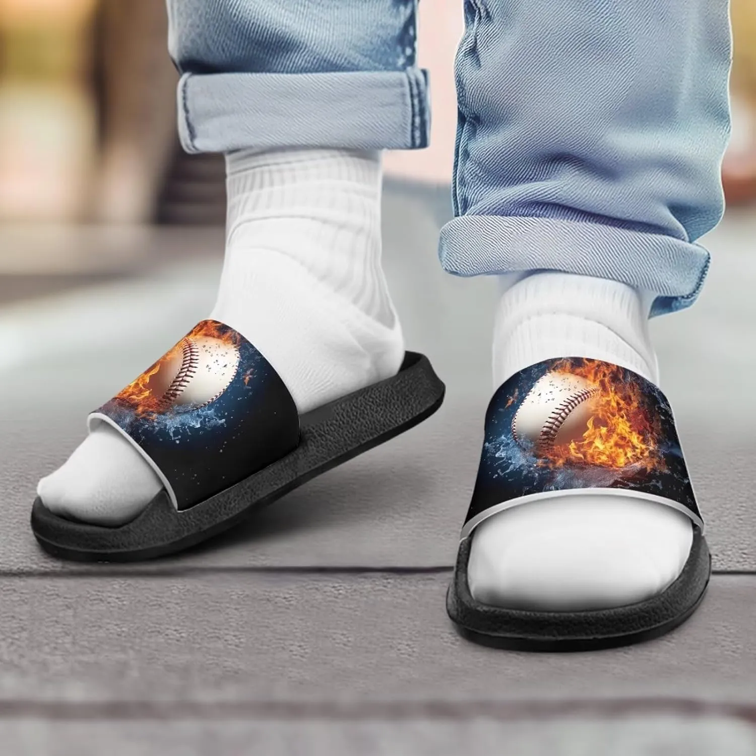 Kids Slide Sandals Novelty Ball Car Slides for Boys Non-slip Summer Slippers Beach Pool Shoes