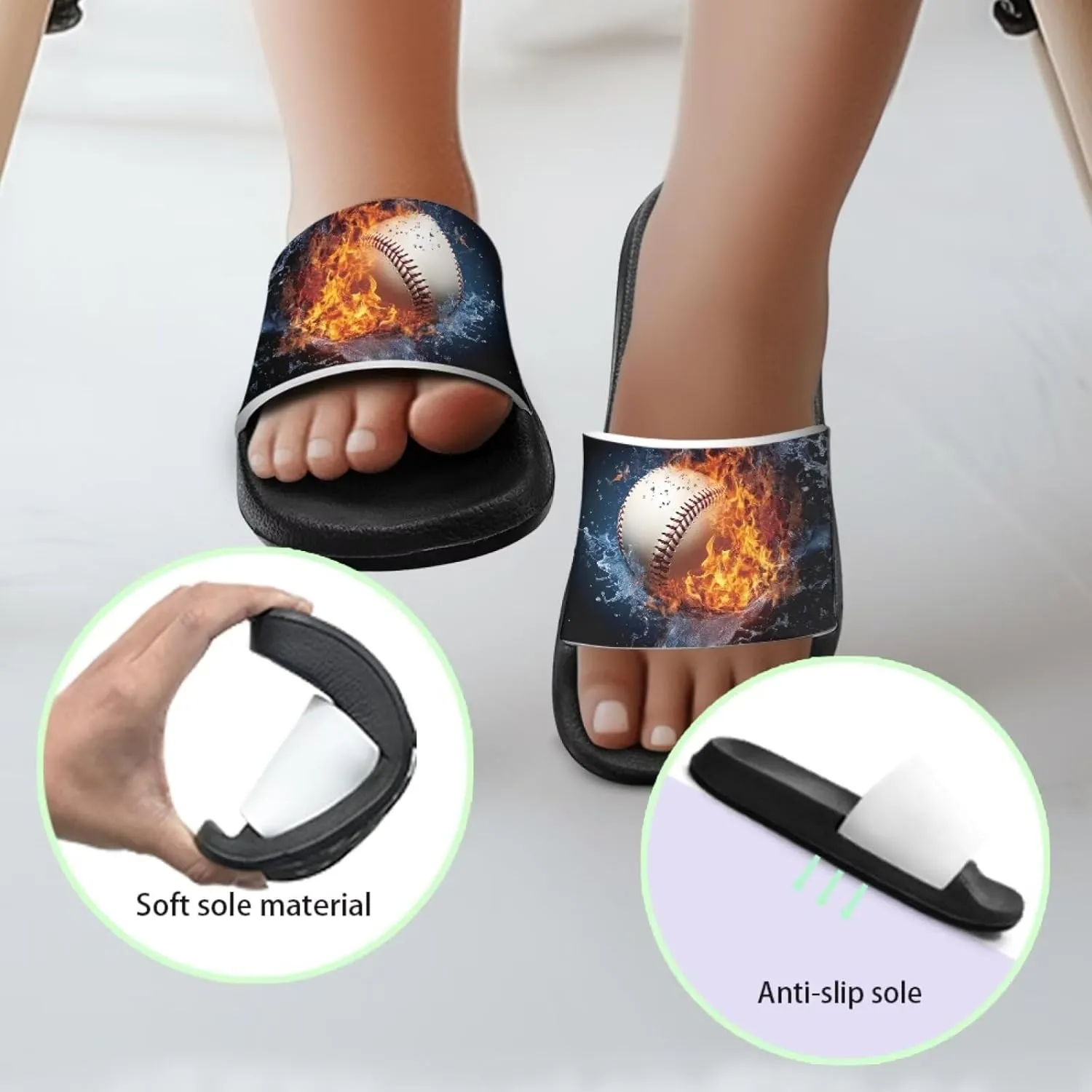 Kids Slide Sandals Novelty Ball Car Slides for Boys Non-slip Summer Slippers Beach Pool Shoes
