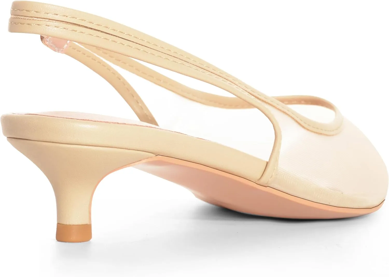 Kitten Heel Pump Shoes Mesh Heels for Women Pointed Toe Slingback Heels
