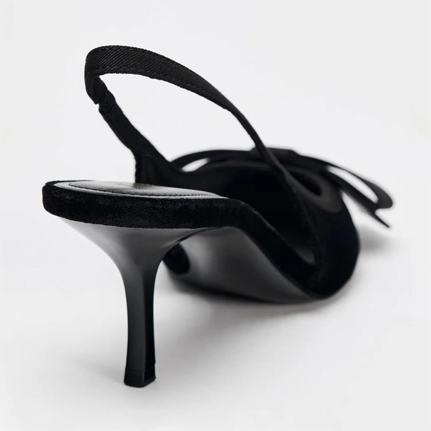 KOKOMOMO Womens Pointed Toe Slingback Heels Patent Leather Pumps Bow Heels