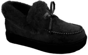 Lausiuoe Winter Boots For Women 2022 With Fur Fuzzy Bootie Silp On Comfortable Casual Warm Fluffy Loafers Ankle Boots