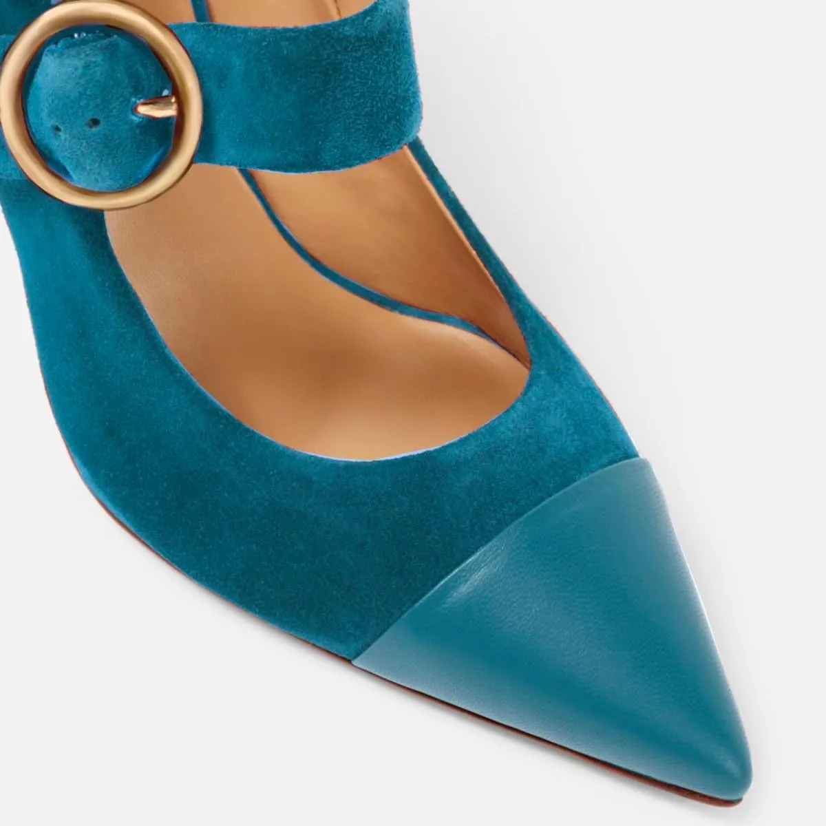 LEHOOR Women Chunky High Heel Mary Jane Pumps Pointed Toe Ankle Strap Dress Pumps Cap Toe Mary Jane Block Heels 3 inch 4-11 M US