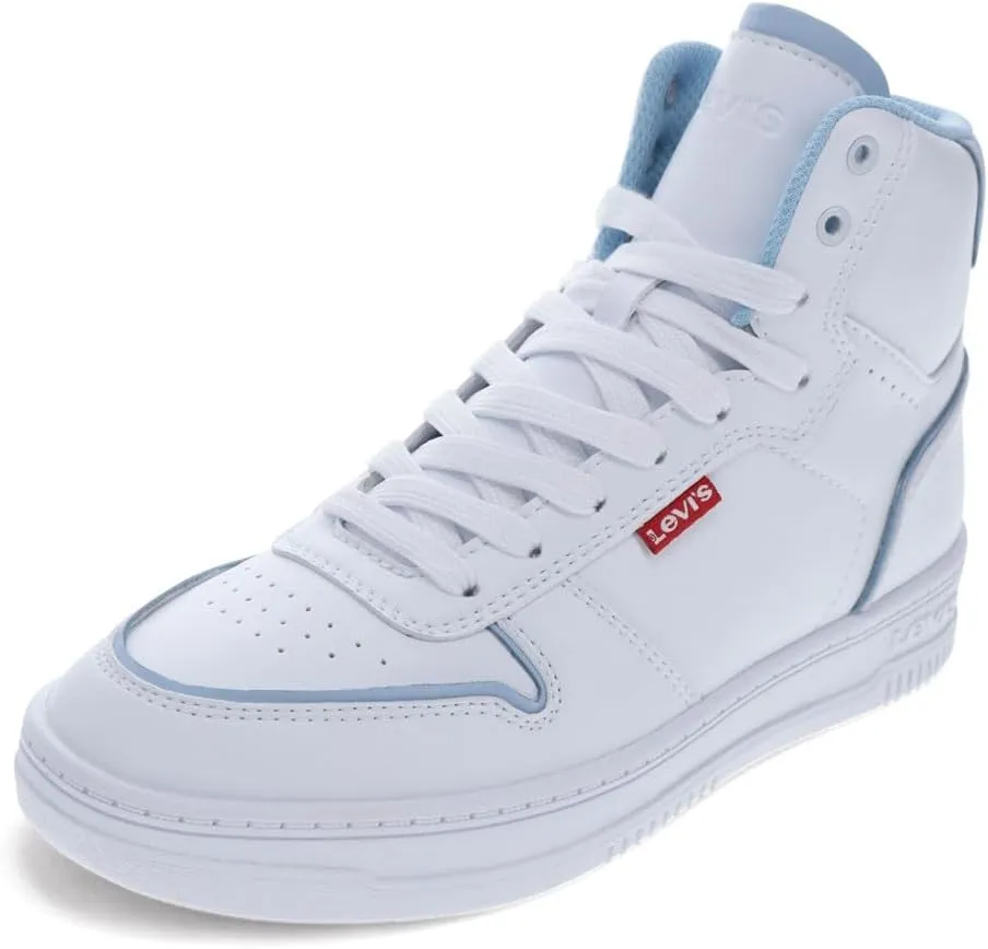 Levi's Women's Drive Hi Sneaker, White/Blue, 7.5