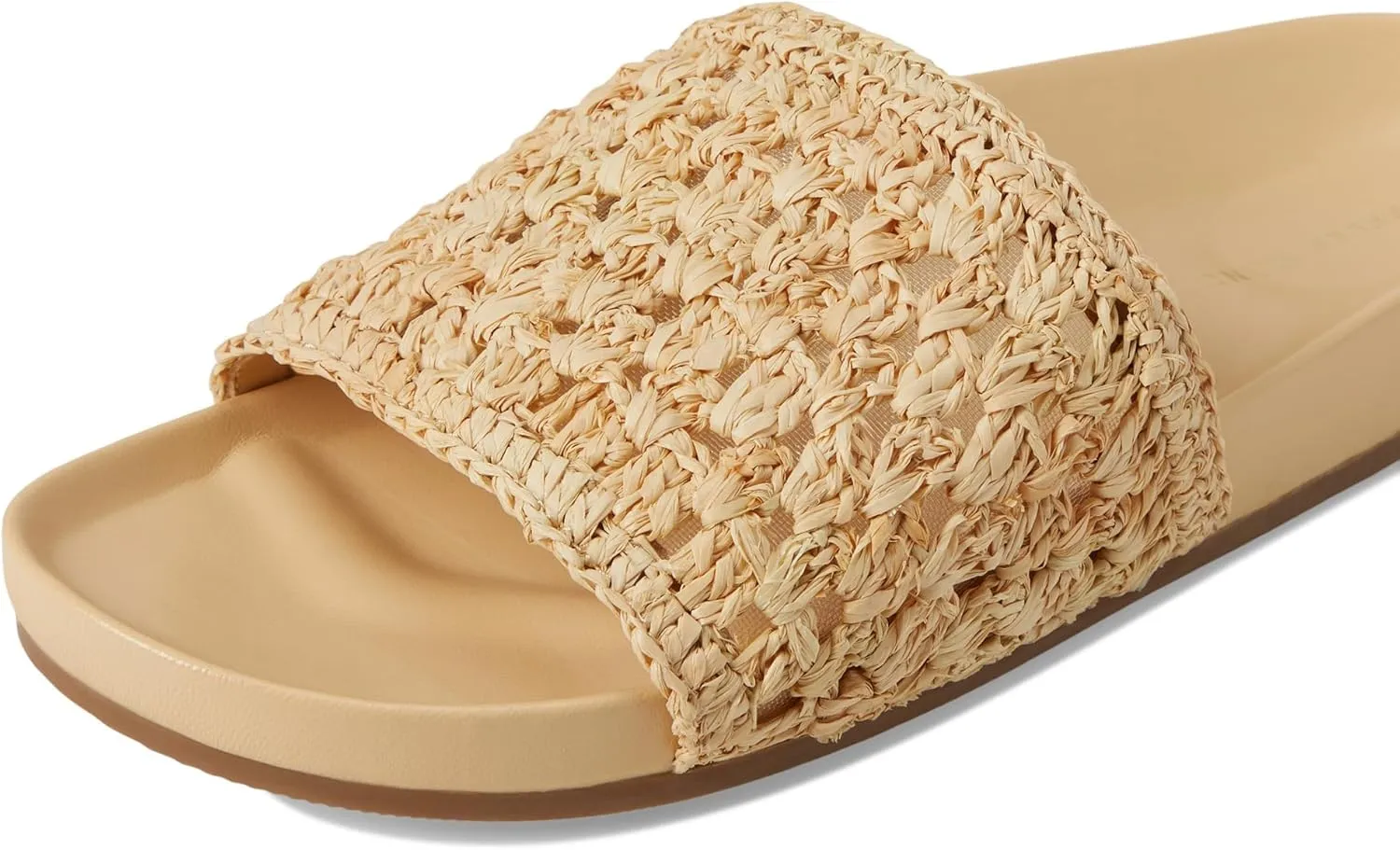 Loeffler Randall Women's Henri Crochet Raffia Band Footbed Sandals Slide