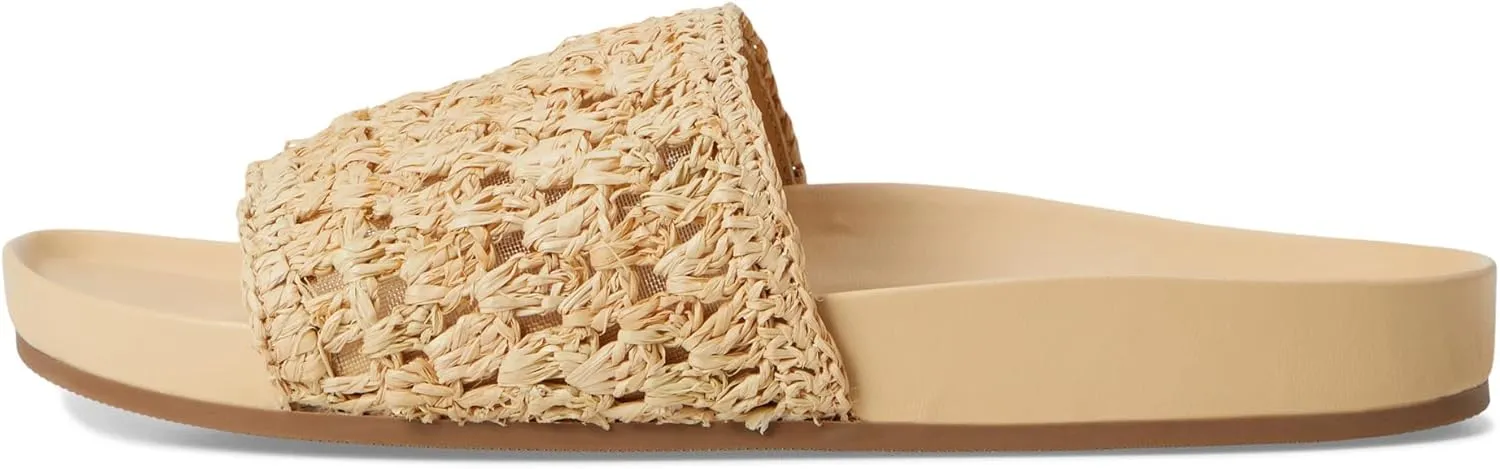 Loeffler Randall Women's Henri Crochet Raffia Band Footbed Sandals Slide