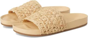 Loeffler Randall Women's Henri Crochet Raffia Band Footbed Sandals Slide