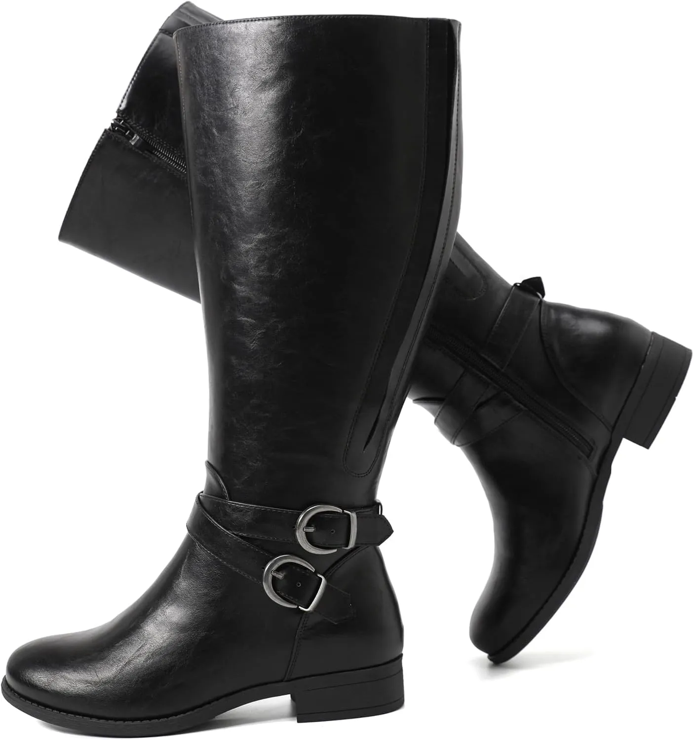 Luoika Women's Extra Wide Calf Knee High Boots, Wide Width Plus Size Knee-High Boots Low Heel Fashion Winter Boots.