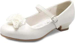 Mary Jane Shoes with Pretty Satin Rolled Rosettes Patent Leather