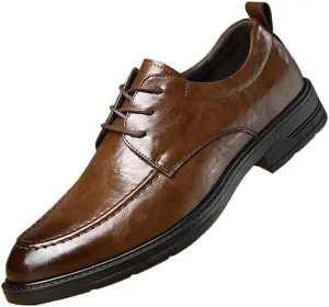 Mens Commuter Slip-Resistant Lightweight Breathable Easy to Walk Two Tone Leather Loafers Shoes Non-Slip Lug Sole PU Upper