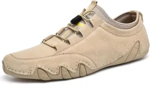 Mens Leather Driving Loafers Comfort Moccasin Slip On Flats Boat Casual Shoes