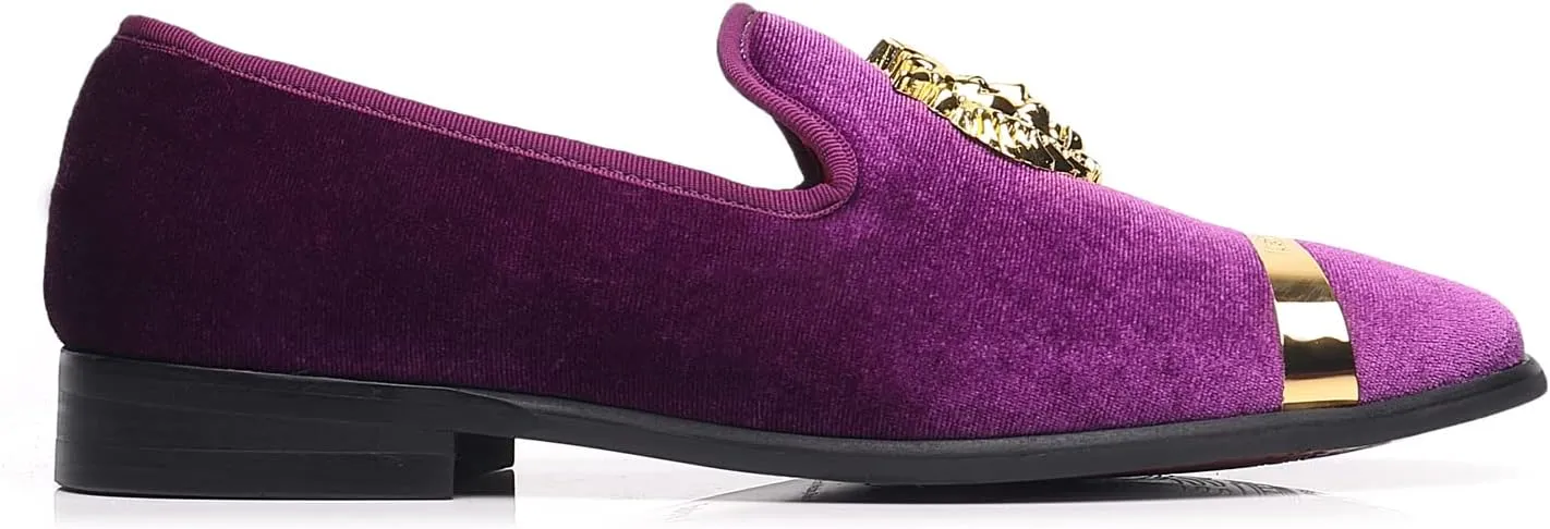 Men's Loafers Fashion Gold Buckle Wedding Party Shoes