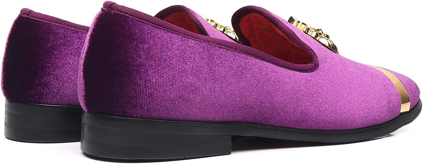 Men's Loafers Fashion Gold Buckle Wedding Party Shoes