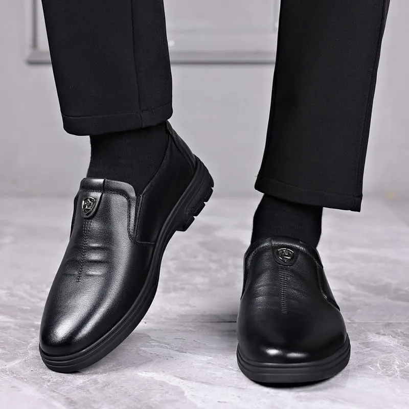Men's Patent Leather Business Oxford Shoes Lightweight All-Day Comfort Non-Slip Soft Sole Penny