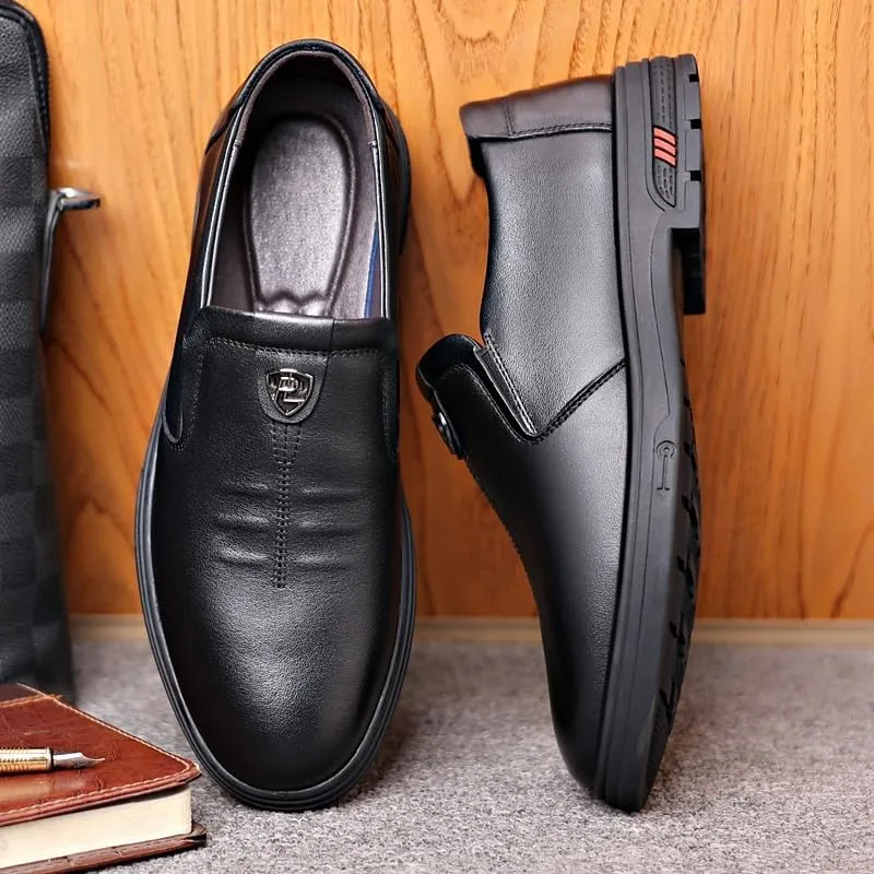 Men's Patent Leather Business Oxford Shoes Lightweight All-Day Comfort Non-Slip Soft Sole Penny