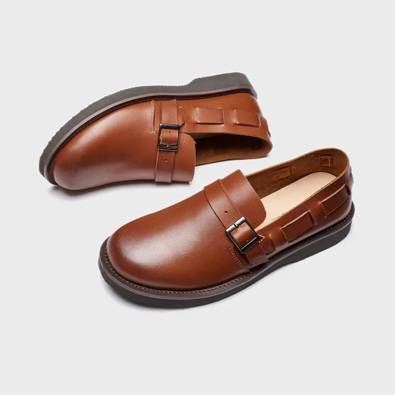 Men's Slip-on Loafers Causal Modern Genuine Leather Mocasines Fashion Business Shoes with Non-Slip Sole