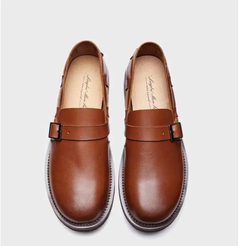 Men's Slip-on Loafers Causal Modern Genuine Leather Mocasines Fashion Business Shoes with Non-Slip Sole