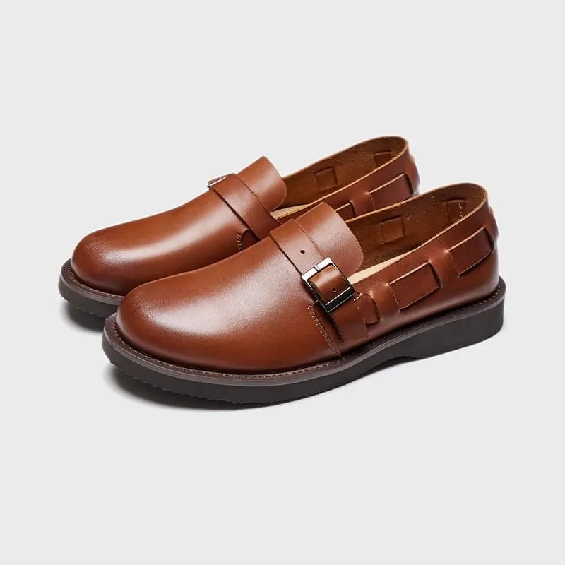 Men's Slip-on Loafers Causal Modern Genuine Leather Mocasines Fashion Business Shoes with Non-Slip Sole